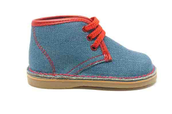 Andago 22-Brian Denim Boys Shoe with Red Lace