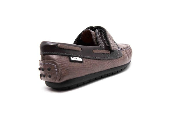 Venettini Boys 55-Samy 2 Wood Crazy & Oil Leather Velcro Loafer