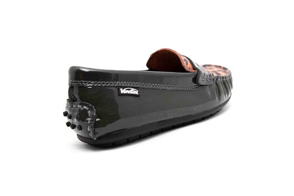 Venettini 55-Savor Grey Patent & Orange Leather Loafer