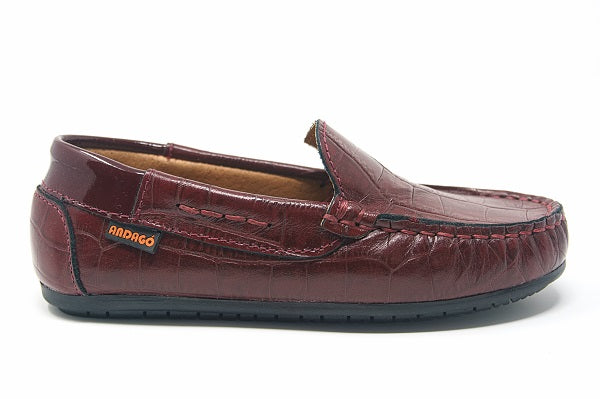 Andago 21-Blake Wine Croc Leather Mocassin Shoe