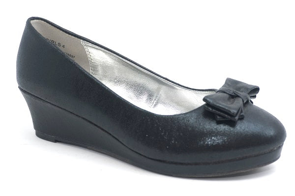 Report Girls Papina Black Glitz Wedge