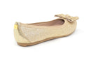 Stuart Weitzman Kids Girls Fannie Chain Glitter Gold Flat Shoe