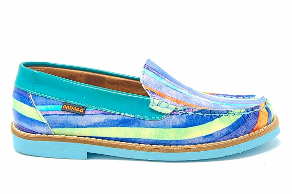 Andago 21-Riley Turquoise Patent Leather Mocassin Shoe