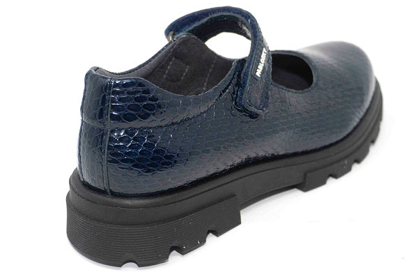 Pablosky Kids Navy Croc Leather Mary Jane Girls Shoe - 335228