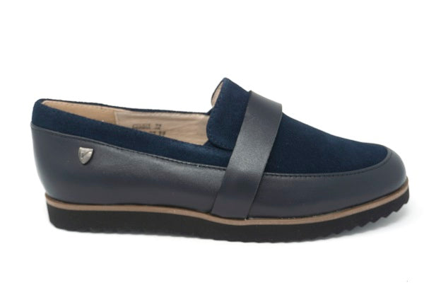 Venettini Kids 55-Gemma Navy Suede Leather Shoe