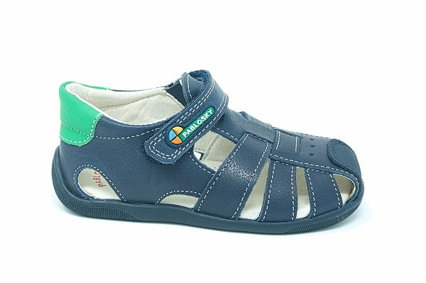 Pablosky Kids Navy Leather Boys Sandal - 024426