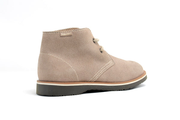 Pablosky Kids Taupe Suede Leather Boys Boot - 705846