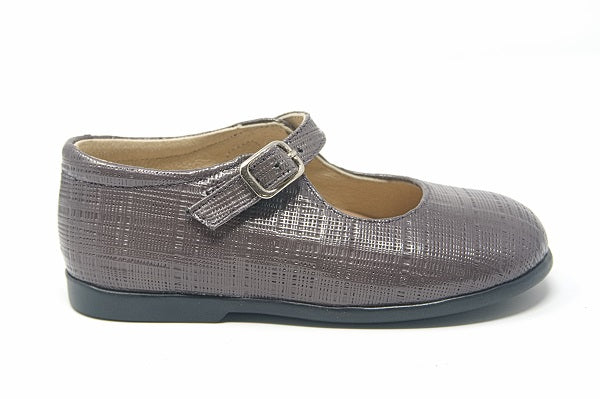 Andago 24-Lulu 2 Grey Leather Mary Jane Girls Shoe