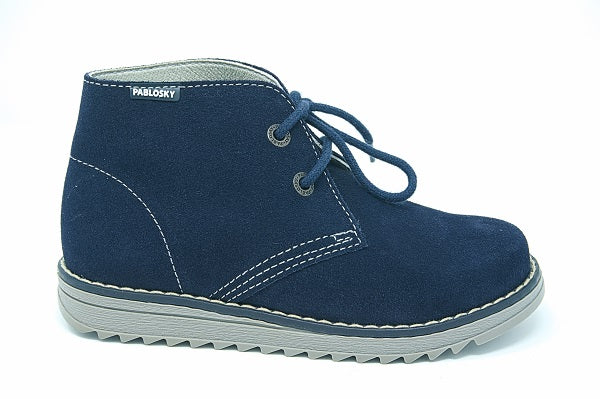 Pablosky Kids Navy Suede Leather Boys Shoe - 590626