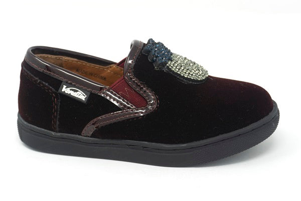 Venettini 55-Pipper 2 Bordo Velvet Slip Sneaker