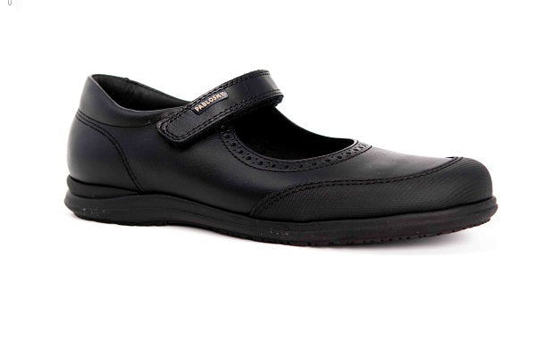 Pablosky Kids Black Smooth Leather Girls Mary Jane Shoe - 320110