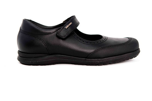 Pablosky Kids Black Smooth Leather Girls Mary Jane Shoe - 320110