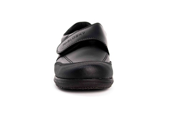 Pablosky Kids Black Leather Velcro Boys Shoe - 320310