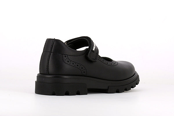 Pablosky Kids Black Leather Trimmed Mary Jane Girls Shoe - 335010