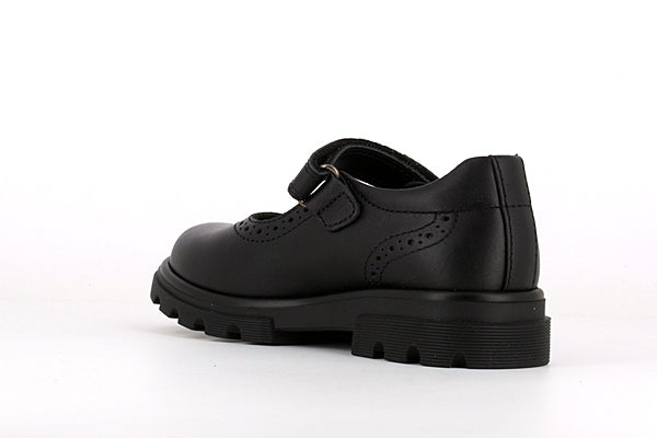 Pablosky Kids Black Leather Trimmed Mary Jane Girls Shoe - 335010