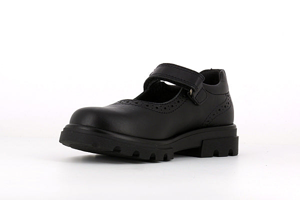 Pablosky Kids Black Leather Trimmed Mary Jane Girls Shoe - 335010