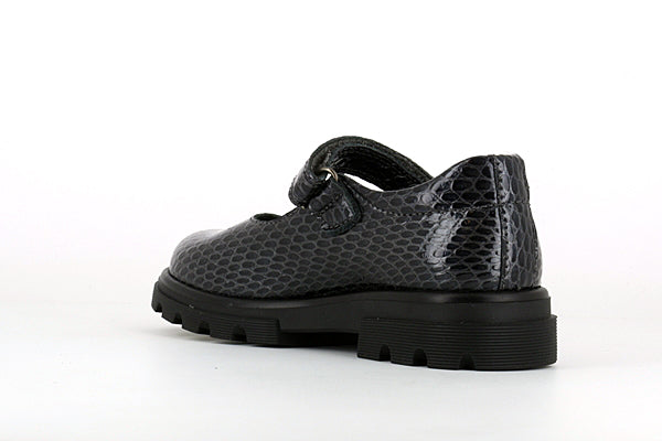 Pablosky Kids Black Croc Leather Mary Jane Girls Shoe - 335258