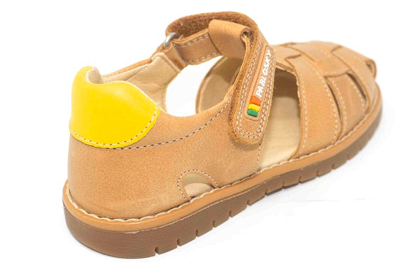 Pablosky Kids Brown Leather Boys Sandal - 049576