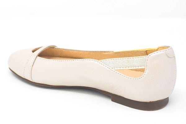 Venettini Girls 55-Hazel Champagne Pearlized Leather Flat Shoe