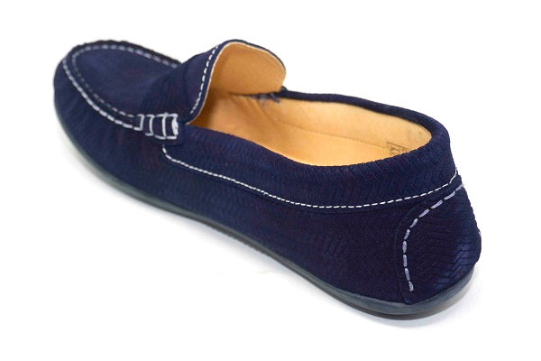 Pablosky Navy Leather Boys Driver Shoe - 123424