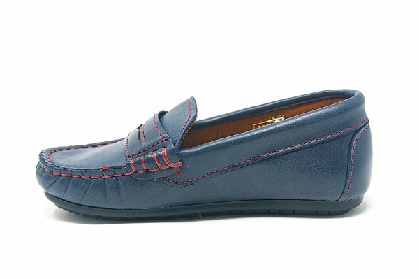 Andago 21-Braves Navy Leather Mocassin Shoe