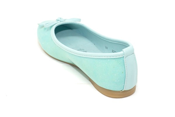 Kid Express Jojo Mint Glitter Patent Girls Flat Shoe