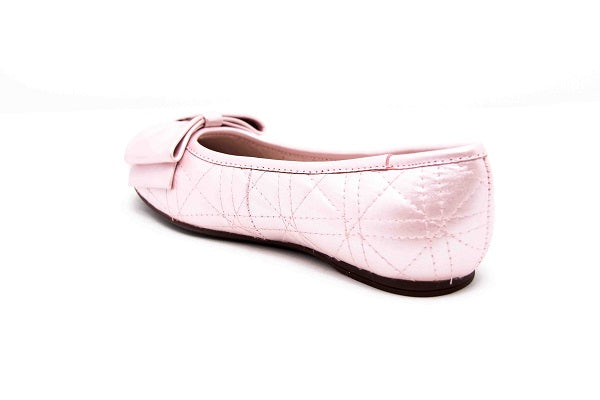 Venettini Girls 55-Clive Baby Pink 284 Pearlized Leather Flat Shoe