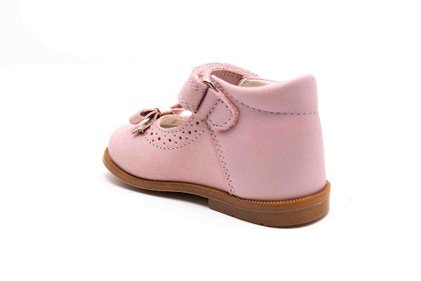 Pablosky Kids Pink Leather Bow Girls Shoe - 047873