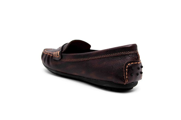 Venettini Boys 55-Savor Brown Nail Leather Loafer Shoe