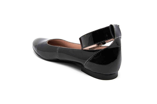 Venettini Girls 55-Gizel Grey Patent Leather Flat Shoe