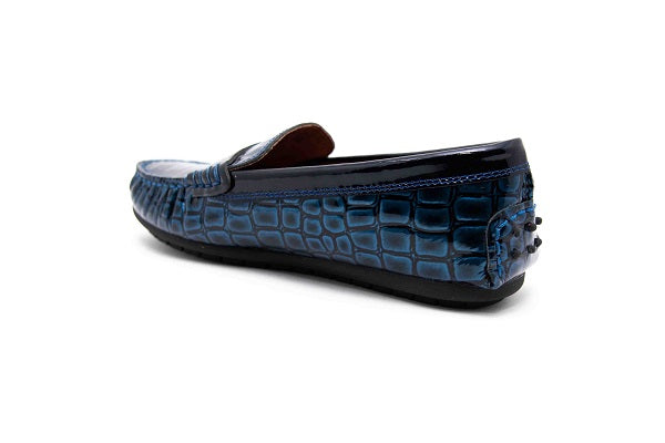 Venettini 55-Savor Navy Puff Patent Leather Loafer