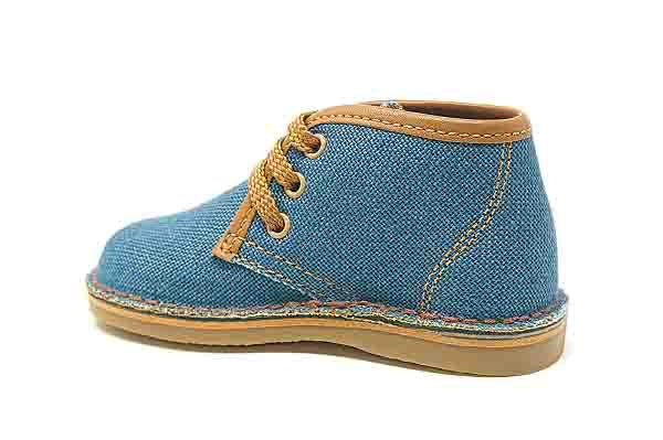 Andago 22-Brian Denim Boys Shoe with Brown Lace