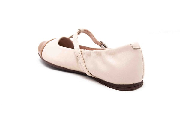 Venettini Girls 55-Annie 278 Gold Beige Leather Flat Shoe