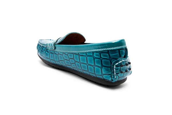 Venettini 55-Savor Aqua Puff Patent Leather Loafer Shoe