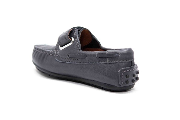 Venettini Boys 55-Samy 4 Grey Glazed Leather Loafer