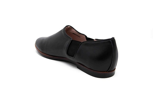 Venettini 55-Mira Black Prime Leather Flat Shoe