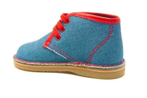 Andago 22-Brian Denim Boys Shoe with Red Lace