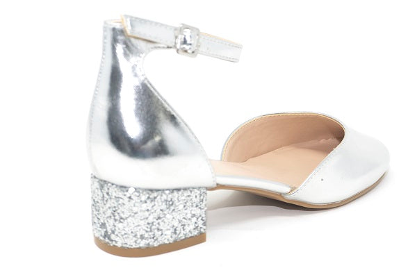 Aldo Girls Qerallan Silver Synthetic Shiny Shoe