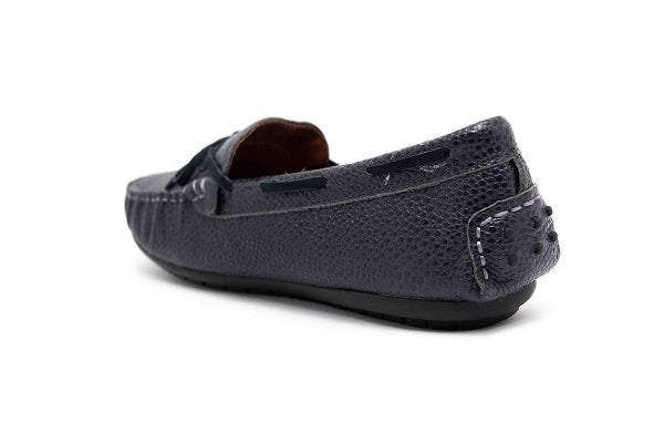 Venettini Boys 55-Morgan Navy Nail Leather Loafer Shoe