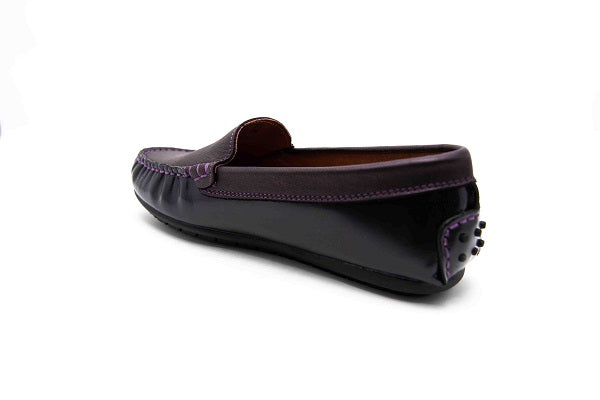 Venettini 55-Gordy Purple Pearlized Leather Loafer Shoe