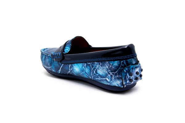 Venettini Boys 55-Savor Blue Alicante & Marine Leather Loafer