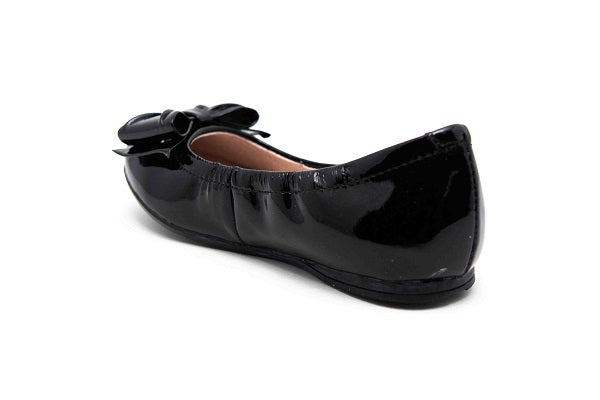 Venettini Girls 55-Ivana Black Patent Leather Flat Shoe