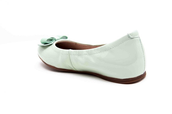 Venettini Girls 55-Stacy Mint Glitter Leather Flat Shoe