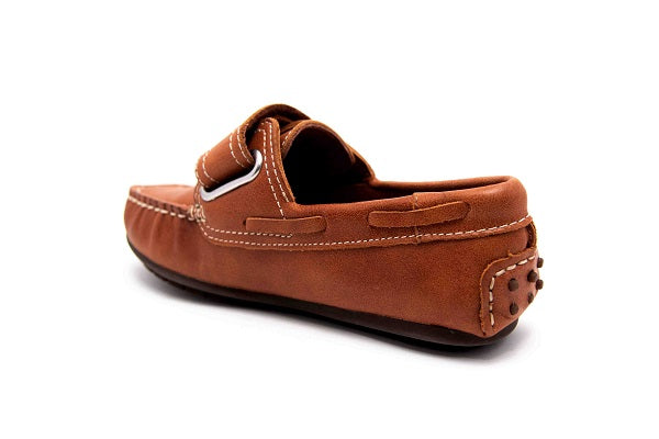 Venettini 55-Samy C Luggage Leather Velcro Loafer