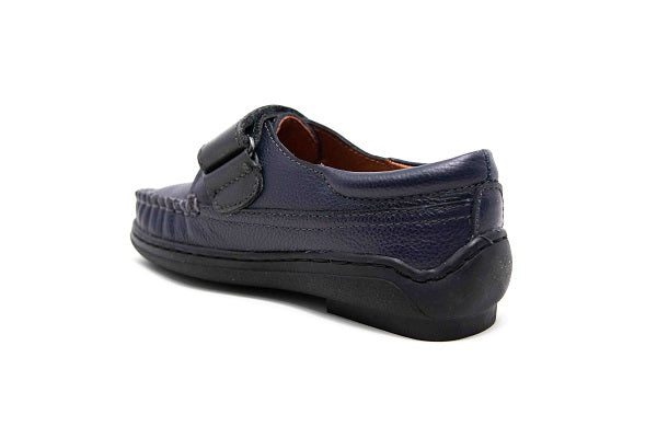 Venettini Boys 55A-Stan Navy Zillow Leather Boys Loafer