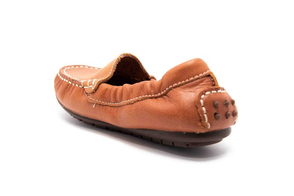 Venettini Girls 55-Clora Luggage Brown Leather Loafer