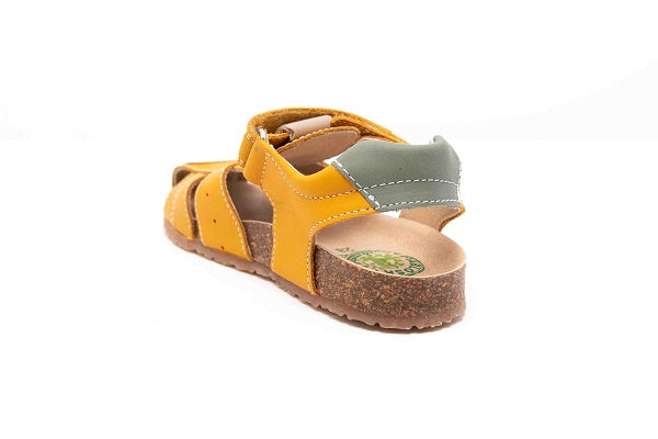 Pablosky Kids Yellow Leather Boys Sandal - 082182