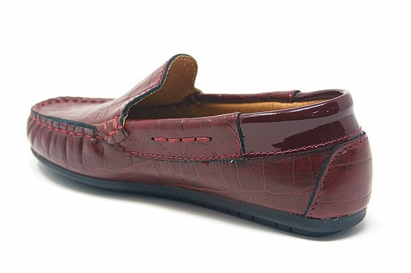 Andago 21-Blake Wine Croc Leather Mocassin Shoe