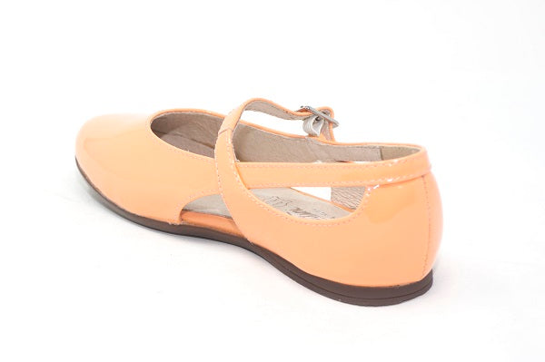 Venettini Girls 55-Donna Melon Patent Flat Shoe