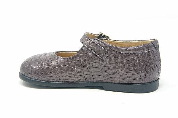 Andago 24-Lulu 2 Grey Leather Mary Jane Girls Shoe